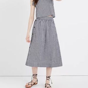 Madewell Side button gingham skirt 4